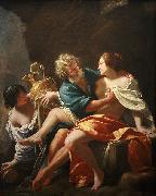 Simon Vouet Loth and his daughters, Simon Vouet Germany oil painting artist